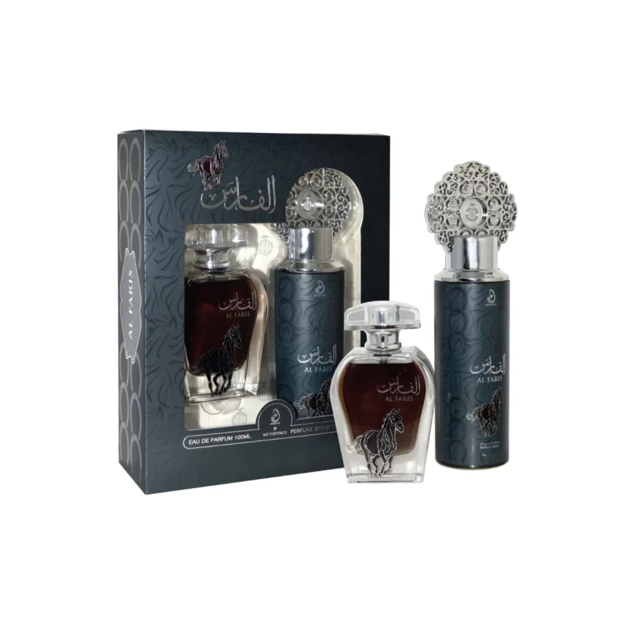 Coffret Parfum d’Orient – Al Faris – My Perfumes Dubaï – eau de parfum 100ml & brume corps 200ml